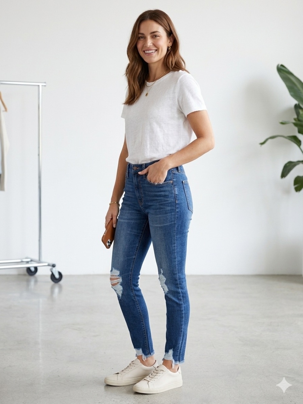 Madewell Ripped High-Rise Skinny Jeans - Medium Blue